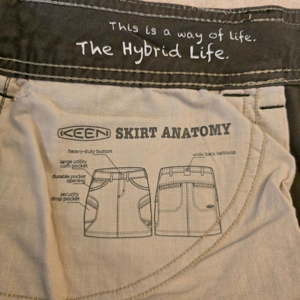 KEEN NEWPORT HYBRID HIKING SKIRT SIZE 10 OLIVE PENCIL CARGO OUTDOOR 7 POCKET NWT - Picture 9 of 12